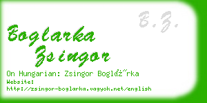 boglarka zsingor business card